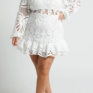 Showpo White Crochet Lace Dress